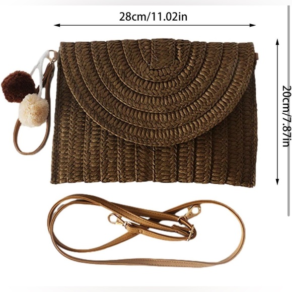 Straw Purse, Long Serving Life Handle Straw Bag, Adjustable Womens Straw Bag - Picture 4 of 10
